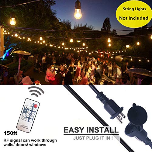 Max Power 200W Waterproof Outdoor String Lights Wireless Remote Control