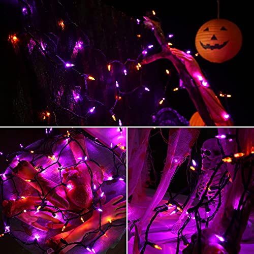 Purple Orange Halloween Lights Connectable (33 Foot)