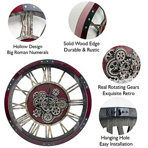 30" Original Moving Gears Wall Clock
