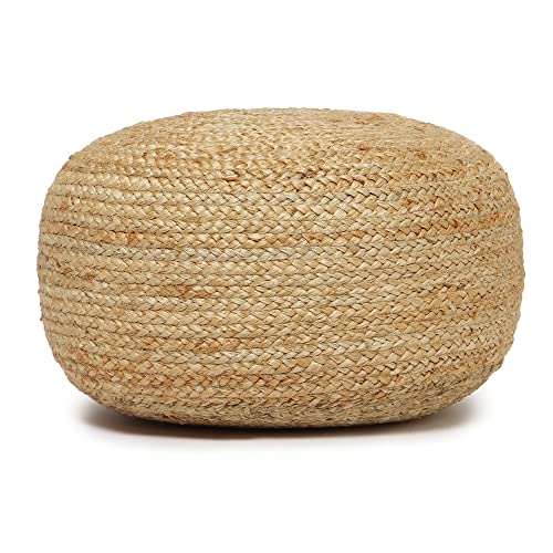 Jute Circular Low Pouf Ottoman