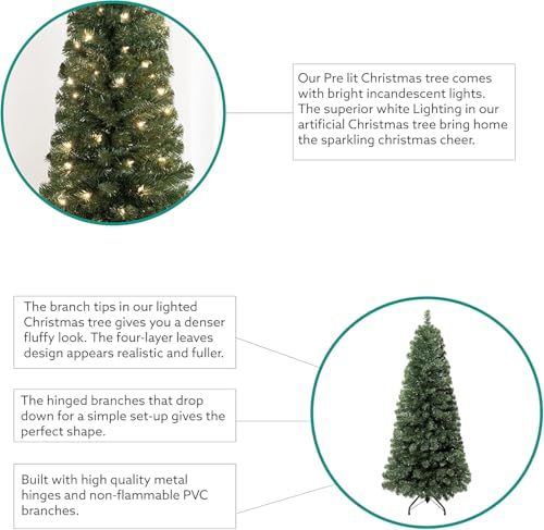 4.5ft Snow Flocked Spruce Christmas Tree with 200 Warm Lights and Metal Stand
