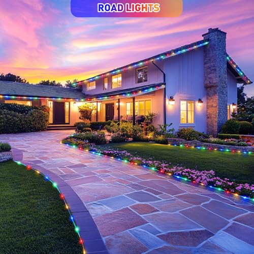 2 Pack 100 LED Solar Rope Lights Outdoor (66 Foot)