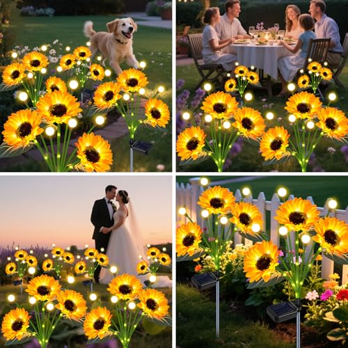 2 Pack Solar Sunflower Lights Waterproof Outdoor (2 Count)