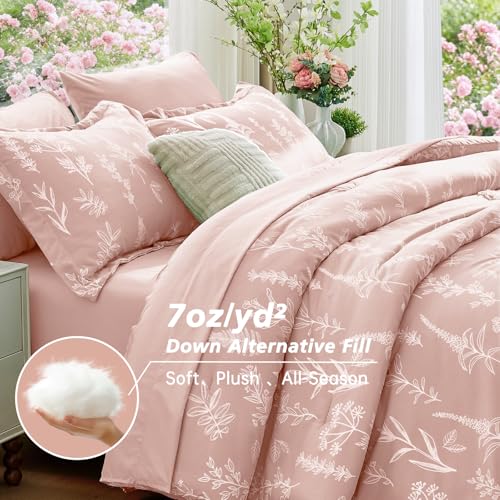 Cameo Pink Bed in a Bag Queen 7 Pieces