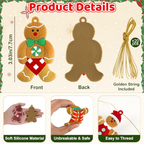 Gingerbread Man & House Ornaments for Christmas Tree Decorations (12 Count)