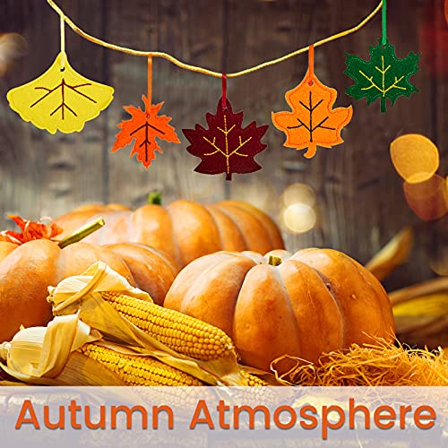 24 Pcs Thanksgiving Felt Ornaments Autumn Leaves Decor for Tree (24 Count)