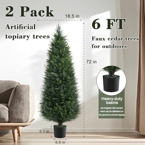 2Pack 6FT Artificial Cedar Tree (2 Count)