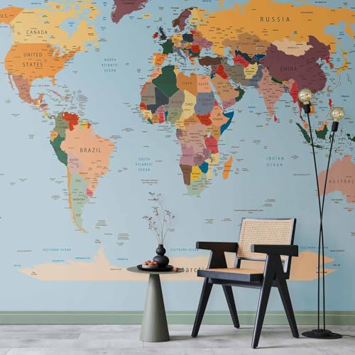 Premium Wall Mural World Map 177x124 in (9 Count)