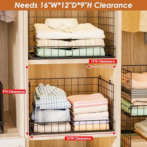 4 Tier Stackable Closet Organizers and Storage Shelves
