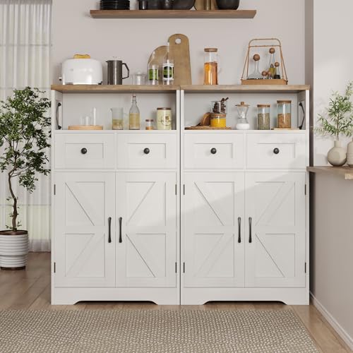 Farmhouse Storage Cabinet Set of 2 (2 Count)