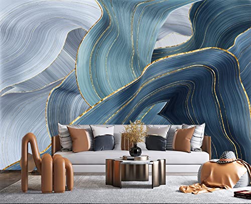 Gilding Marble Blue wall Mural Wallpaper for Bedroom 103" x 69" (49.35 Sq Ft)
