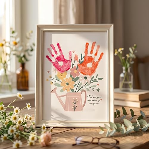 Pack 3 Handprint Floral Flower Bouquet Handprint Craft DIY for Mothers Day Card (3 Count)