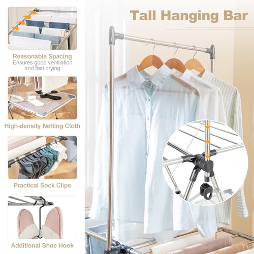 Freestanding Foldable Clothes Drying Rack