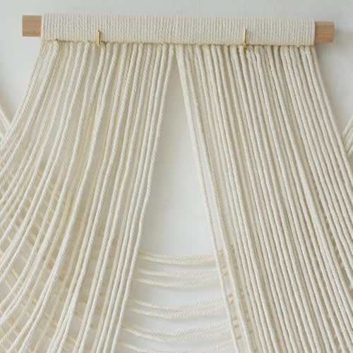 Macrame Wall Hanging Ivory Handmade Geometric Wall Art Fiber Woven Decor
