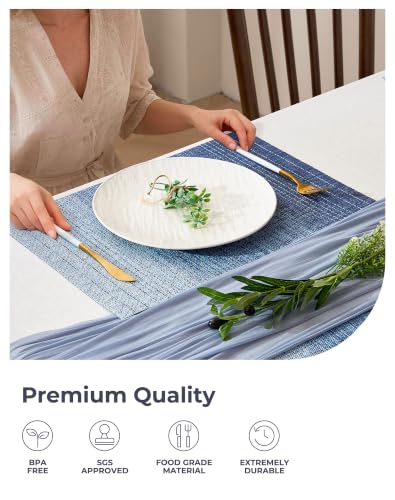 Gradient Blue Woven Placemats Set of 4 (3.2 Count)