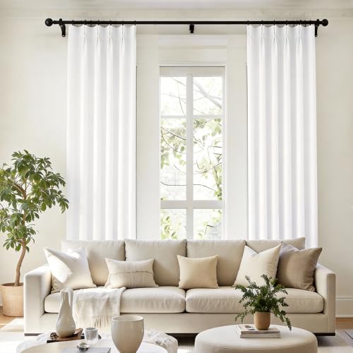 Pure White 90 Inch Bedroom Curtains (2 Count)