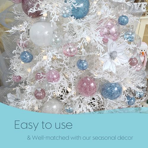 48 Pack Assorted Clear Christmas Ball Ornaments (48 Count)