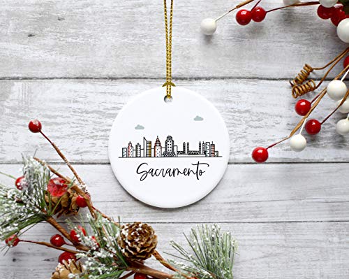 Round Ceramic Porcelain Christmas Tree Ornament Keepsake Gift