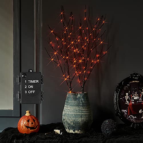 Halloween Tree Branch Lights 32IN 100 Orange LED with Timer