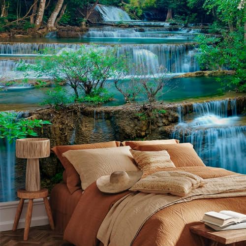 Premium Wall Mural Wallpaper Waterfall Landscape 217x98 Inch (11 Count)