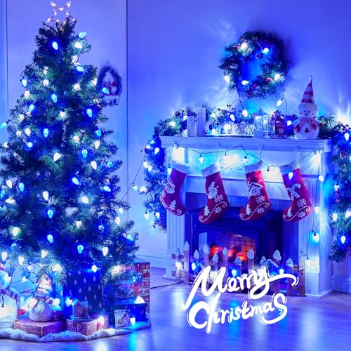 2 Pack Blue and White C9 LED Christmas String Lights (2 Count)
