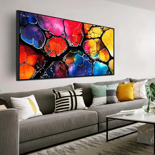 Large Framed Colorful Abstract Canvas Wall Art for Living Room Bedroom Home Office Modern Colorful Abstract Picture Large Canvas Prints With Wood Framed Size 30x60