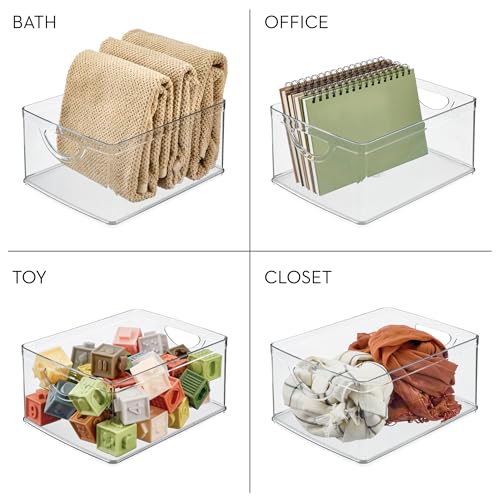 Plastic Stackable Kitchen Cabinet Storage Bin (4 Count)