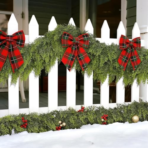 Lifelike Touch Artificial Cedar Garland for Christmas Decor (10 Foot)