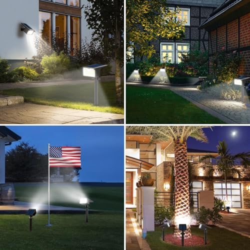 6 Pack 62 LED Solar Spot Lights Outdoor Motion Sensor with 3 Modes (6 Count)