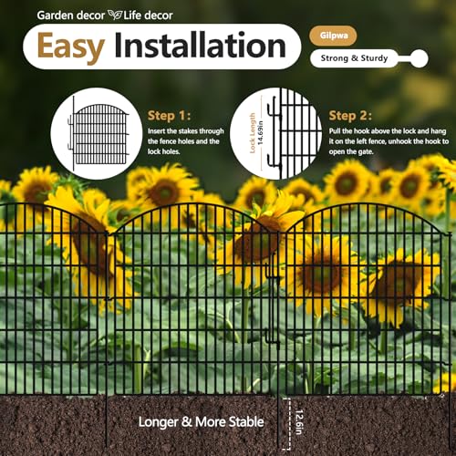 10 Panels Garden Fence Animal Barrier with Lock