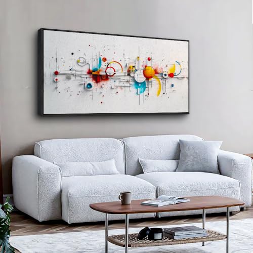Black Framed Wall Art For Living Room Canvas Wall Decor For Bedroom Abstract Line Geometric Artwork Wall Pictures Boho Painting Office Decoration Ready to Hang Modern Home Decor 20x40 In