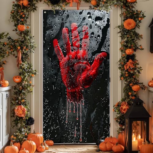 Door Cover Red 35x71 Inch Polyester