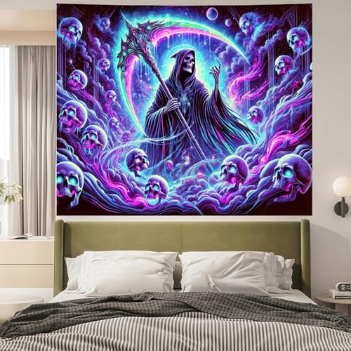 Blacklight Gothic Tapestry Neon Decor 78 x 59 Inch Uv Reactive