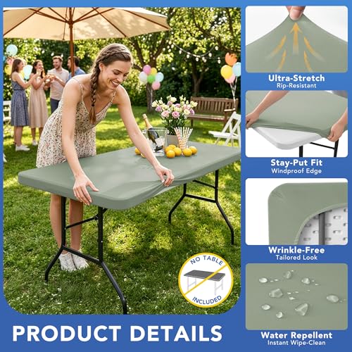 Fitted Tablecloth for 6 Foot Rectangle Tables (6 Count)