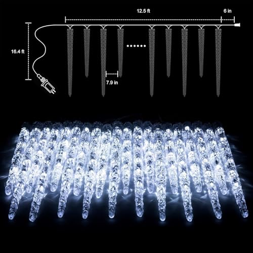 Icicle Lights Outdoor 20ft with Remote (20 Count)