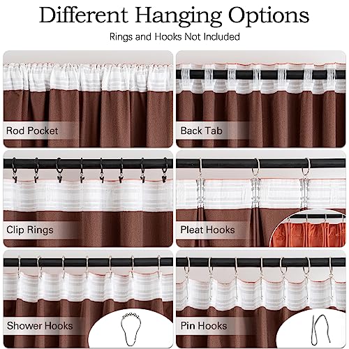 Fall Burnt Orange Velvet Blackout Curtains Pinch Pleat 52" Wx84 L