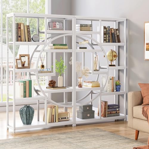 Industrial Bookshelf Bookcase with 9 Open Shelf