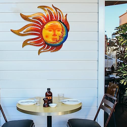 Large Sun Metal Outdoor Wall Art Decor Moon Wall Decor