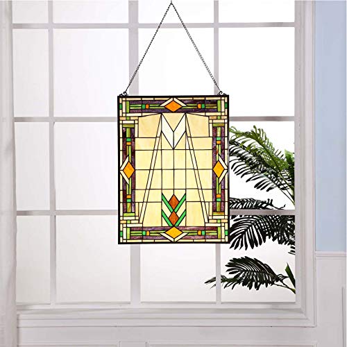 W10029 Mission Tiffany Style Stained Glass Window Panel