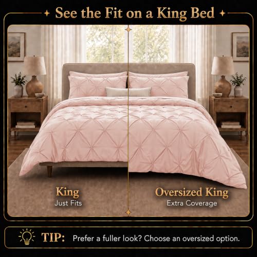 Oversized King Comforter Set Peach Pink
