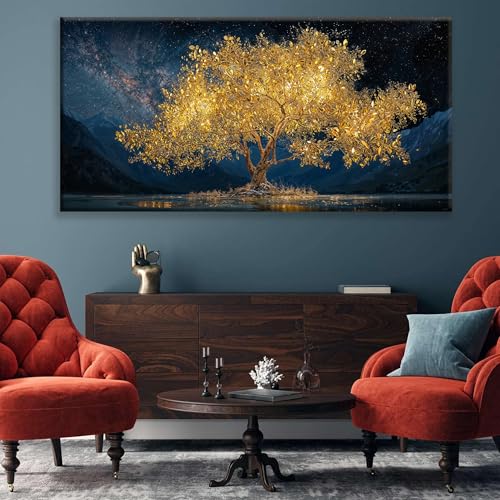 Canvas Wall Art Decor Modern Large Wall Art For Living Room 29 X 58 Inches Gold Tree Of Life Abstract Wall Decor Paintings Picture For Bedroom Dining Room Home Office Artwork