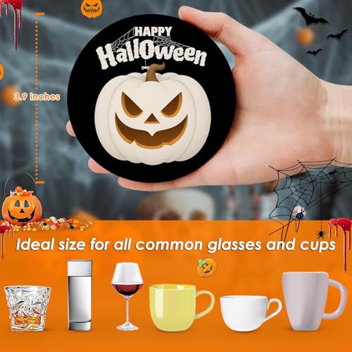 Happy Halloween Coasters for Drinks (6 Count)