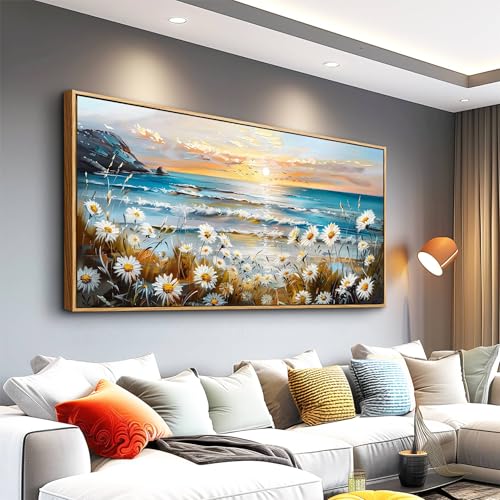 Canvas Wall Art For Living Room Farmhouse Bedroom Wall Decor For Restaurant Office Marine Landscape Painting Photos Watercolor Flowers Nature Artwork Walls Modern Home Decor 20x40 In