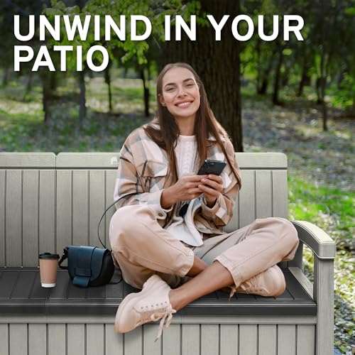 3 Seat Outdoor Storage Bench with Rain Cover