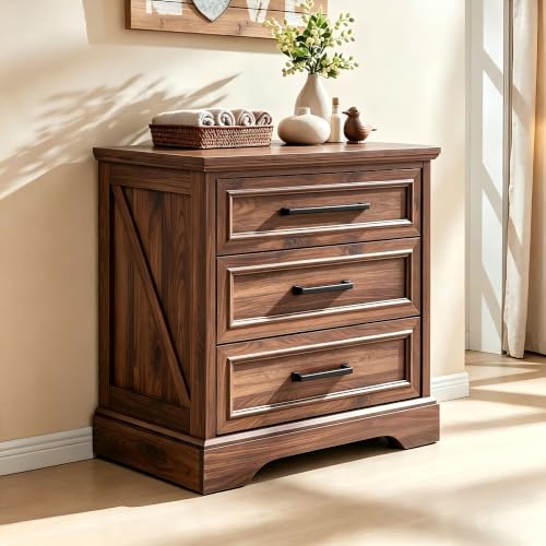 22" Farmhouse 3 Drawer Dresser for Bedroom
