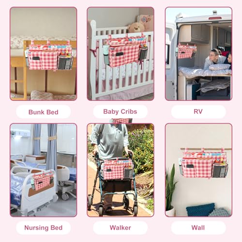 Bedside Caddy Hanging Bed Organizer Storage Bag Pocket for Bunk and Hospital Beds