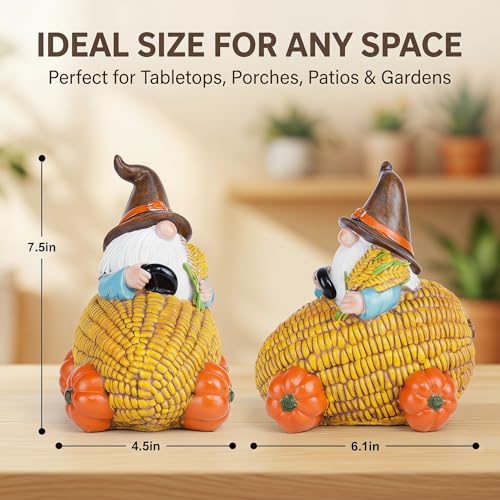 Fall Gnome Corn Car Figurine