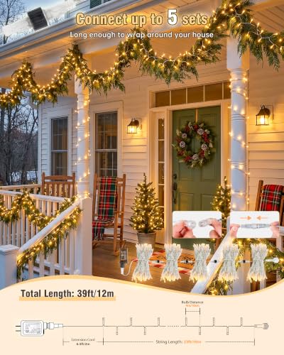 Warm White Christmas String Lights (33 Foot)