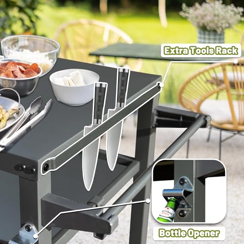 Domi 3 Shelf Outdoor Grill Table
