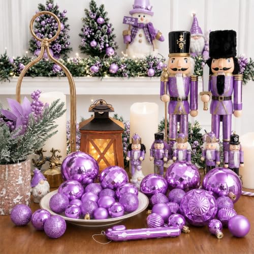 24ct Christmas Ball Ornaments Shatterproof Xmas Tree Hanging Balls Decorations Perfect for Halloween Decorations Holiday Wedding Christmas Decor (34 Count)